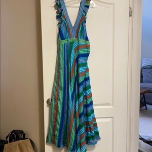 Full length colorful maxi sun dress